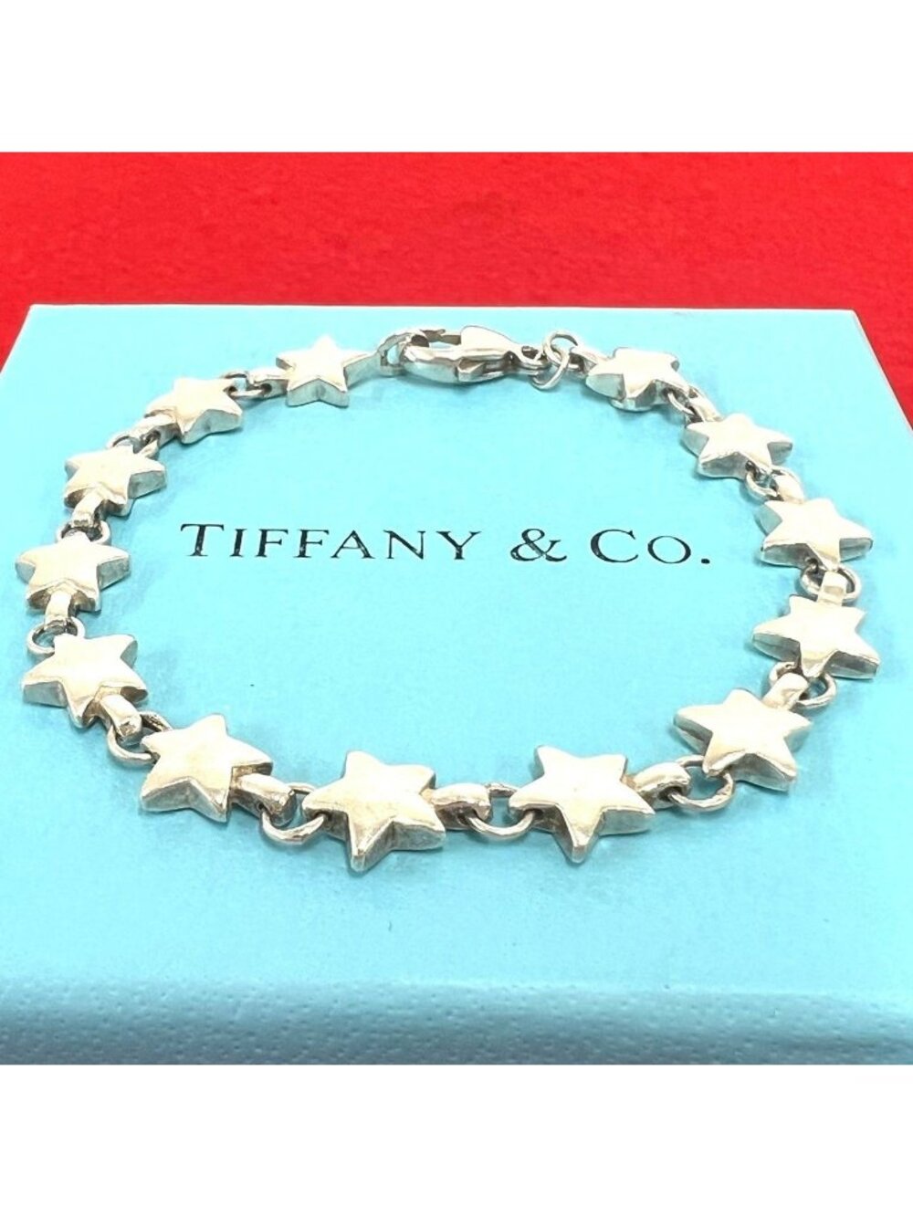 Tiffany & Co Vintage Puff Star Bracelet 925 Sterling Silver